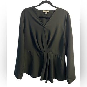 H by Halston Black Blouse Size Xl Workwear Business Casual Date Night Top